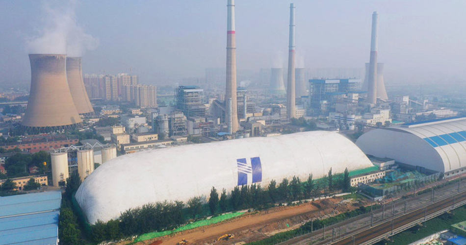 华能济南黄台电厂三号煤场一次吹膜成功